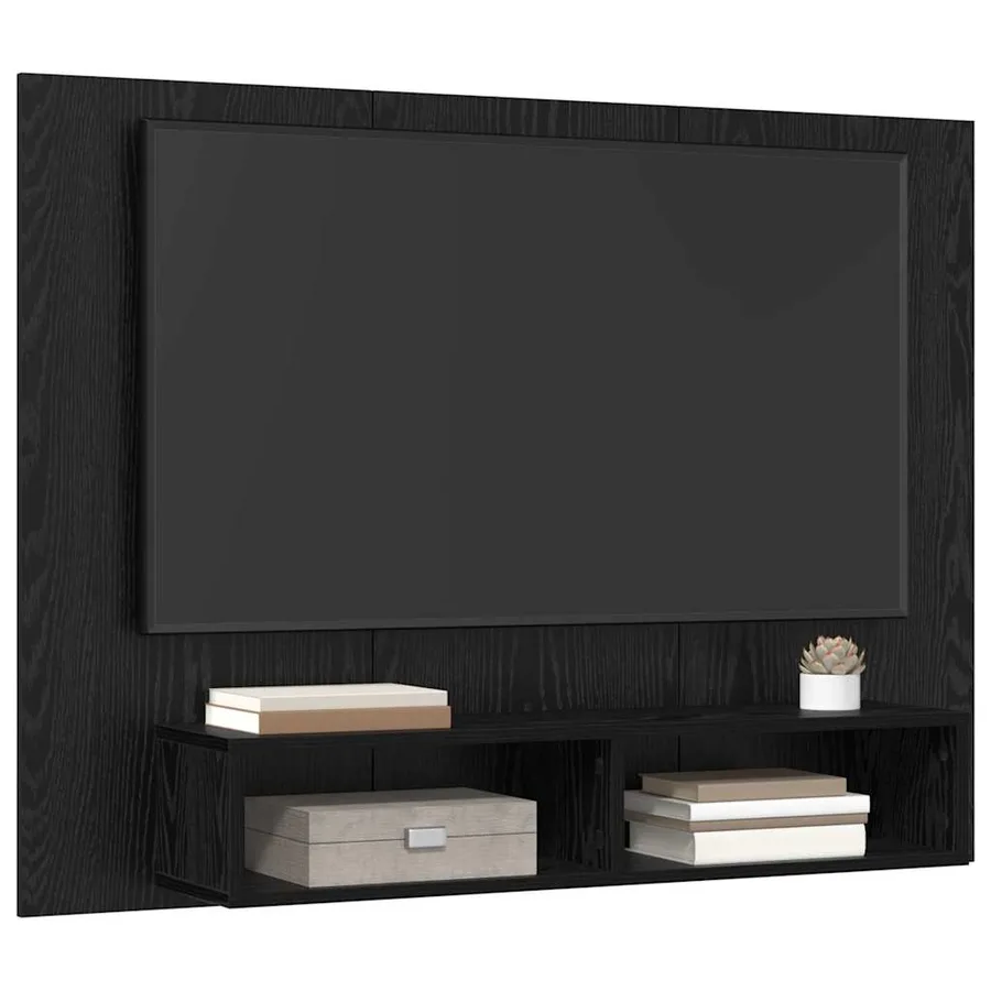 Ensemble meuble TV Montage mural Chêne noir 120 x 23,5 x 90 cm - 3
