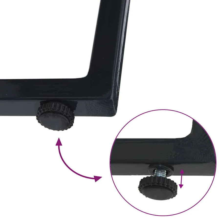 Transats 2-personne 3 pcs Noir et anthracite Acier - 12