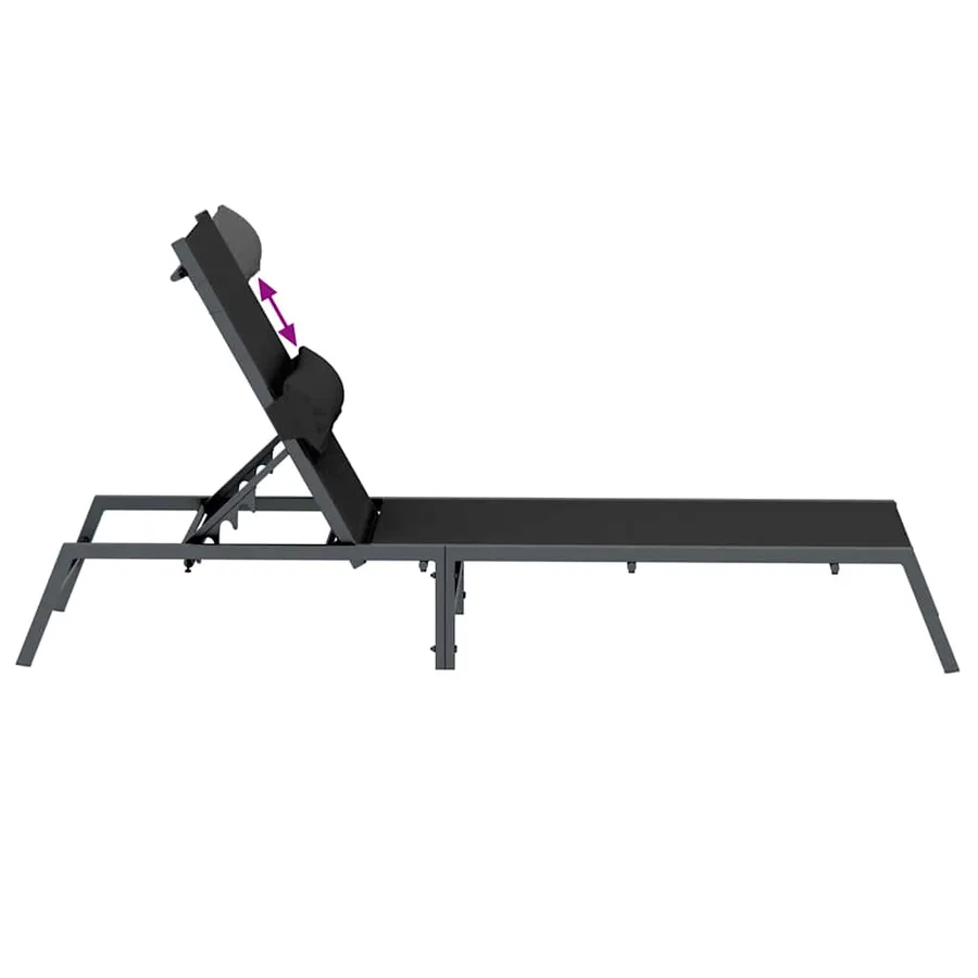 Transats 2-personne 3 pcs Noir et anthracite Acier - 13