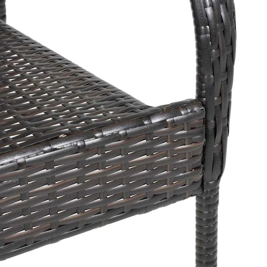 Chaises empilables d'extérieur lot de 6 Résine tressée Marron - 8
