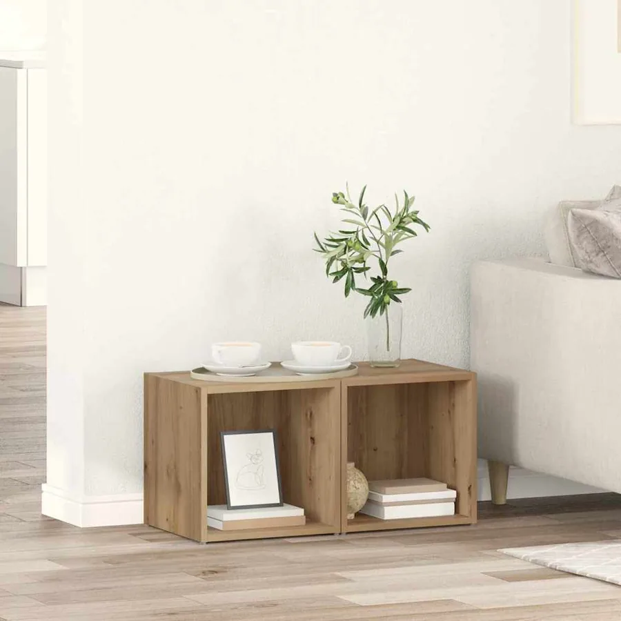 Ensemble meuble TV 2 pcs Chêne artisanal Bois d'ingénierie
