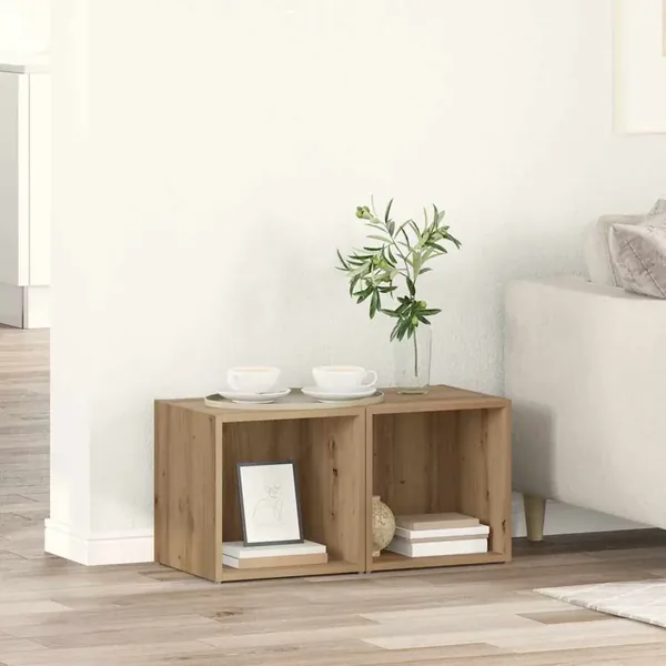 Ensemble meuble TV 2 pcs Chêne artisanal Bois d'ingénierie