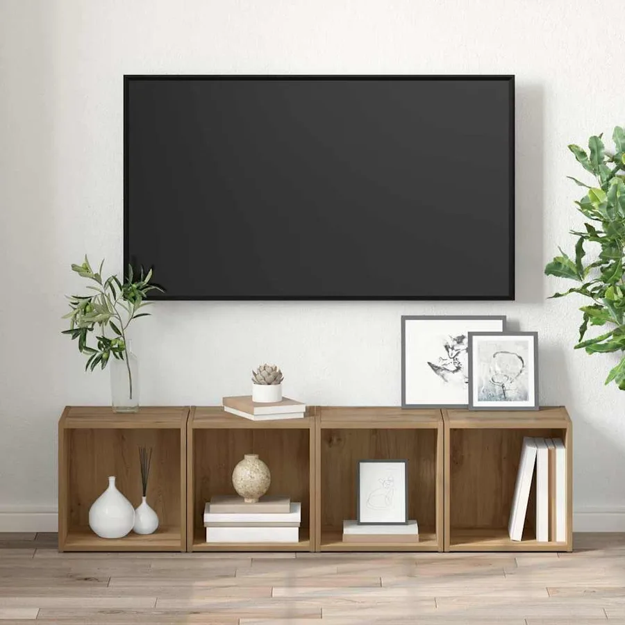 Ensemble meuble TV 2 pcs Chêne artisanal Bois d'ingénierie - 4