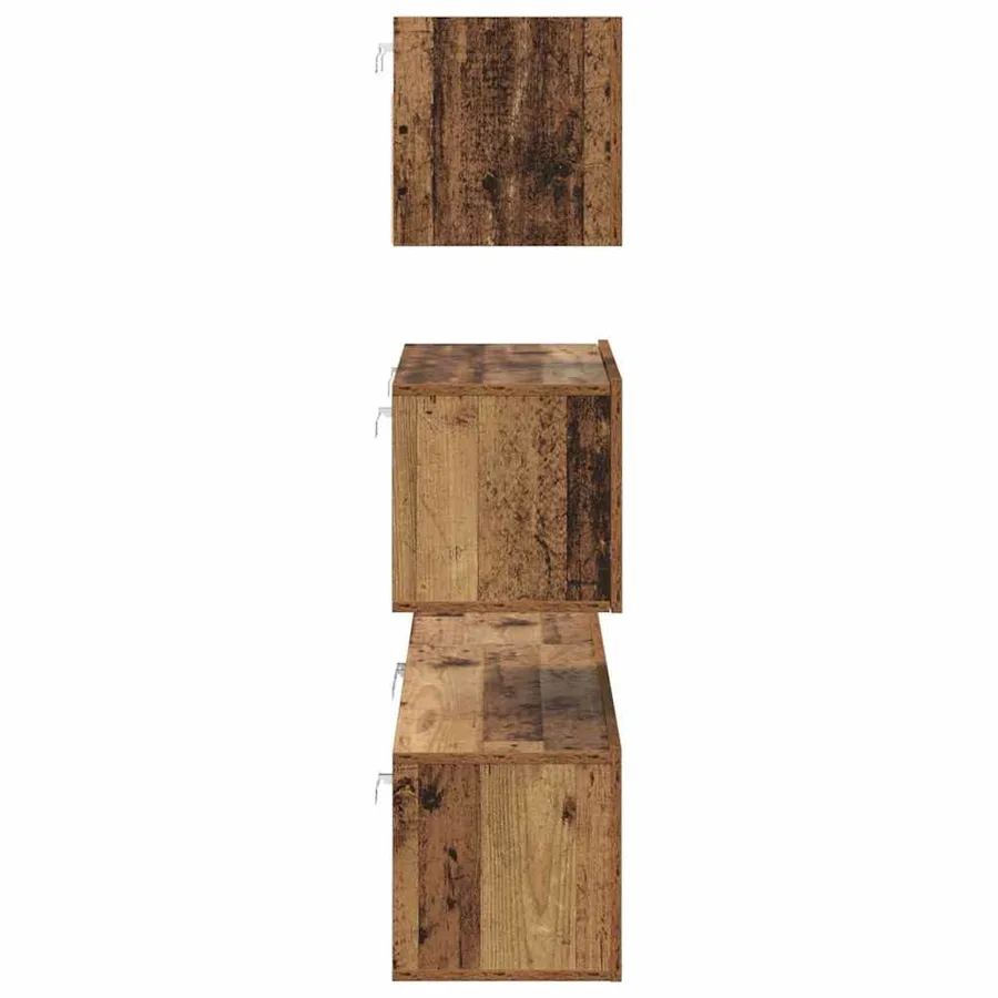 Ensemble meuble TV 4 pcs Bois Ancien Bois d'ingénierie - 9
