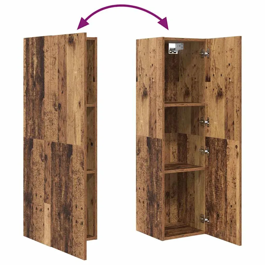 Ensemble meuble TV 4 pcs Bois Ancien Bois d'ingénierie - 14