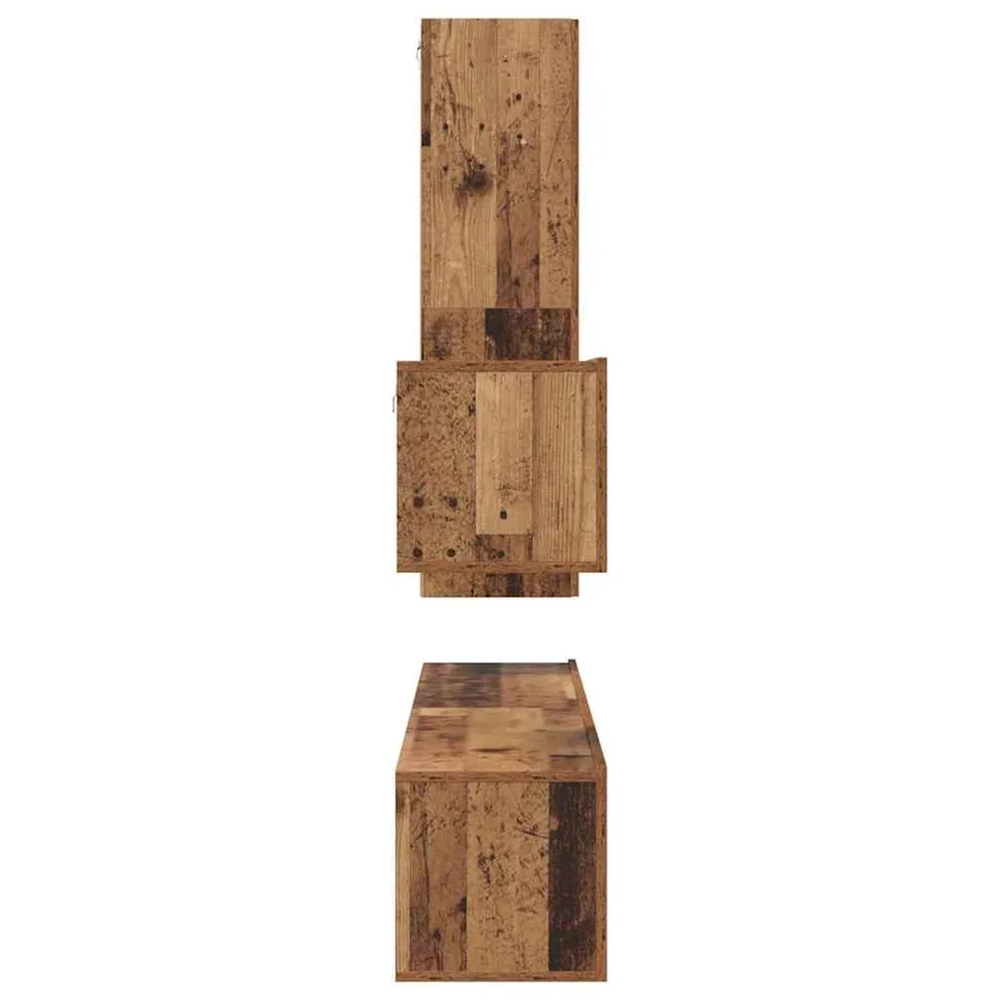 Ensemble meuble TV 4 pcs Bois Ancien Bois d'ingénierie - 9