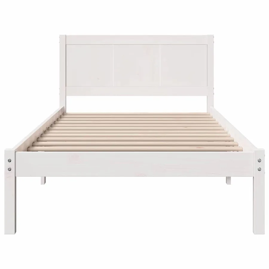 Cadre de lit Blanc 90 x 200 cm Bois de pin massif - 5