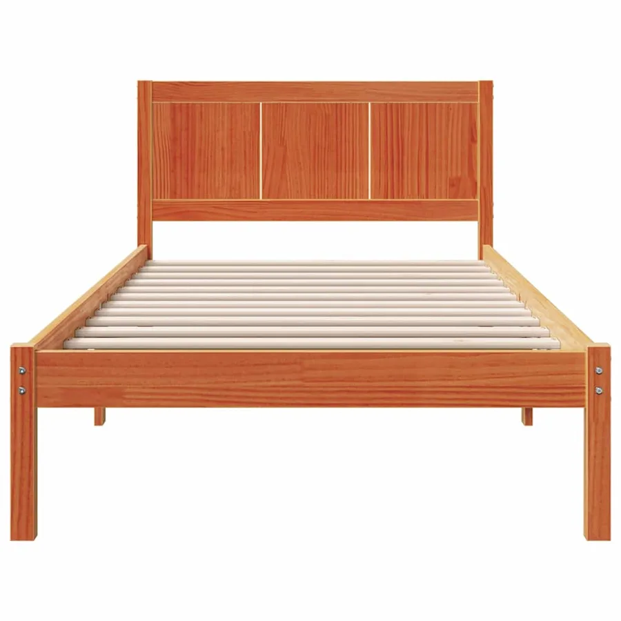 Cadre de lit Marron 100 x 200 cm Bois de pin massif - 5