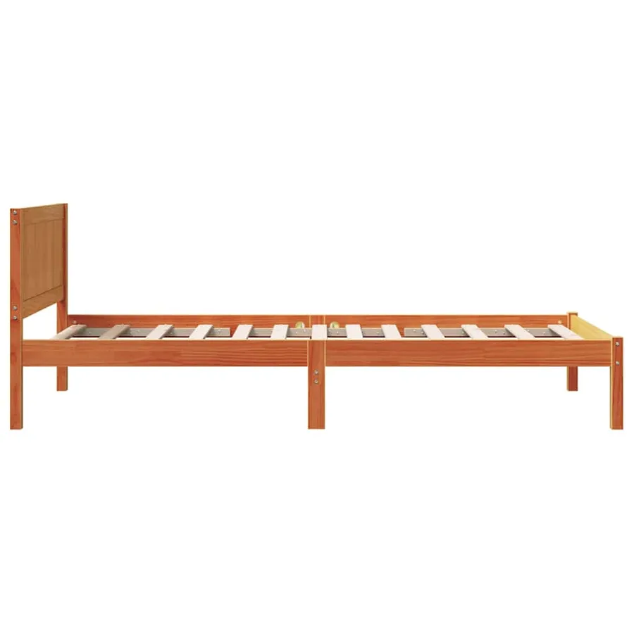 Cadre de lit Marron 100 x 200 cm Bois de pin massif - 6
