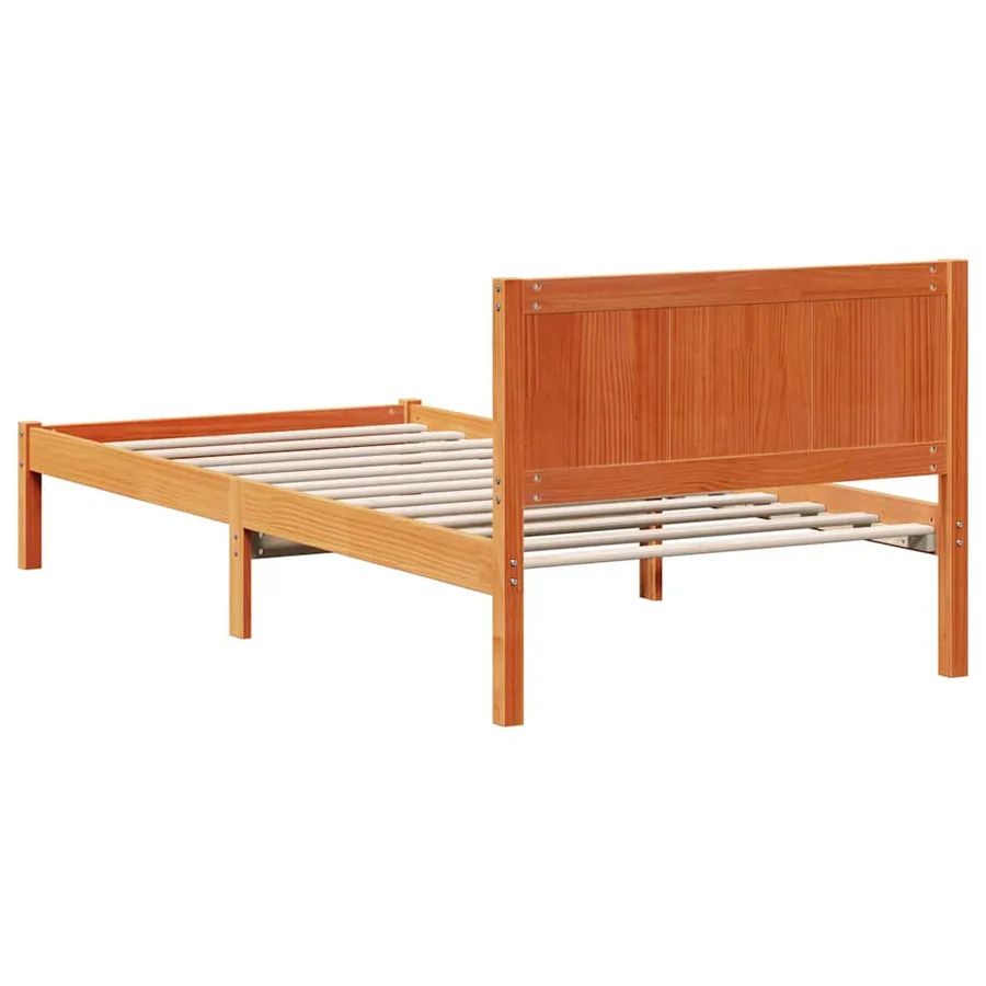 Cadre de lit Marron 100 x 200 cm Bois de pin massif - 7