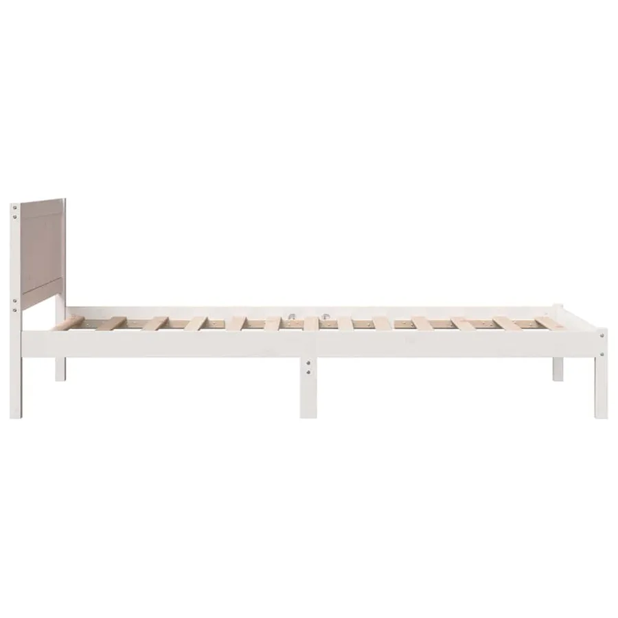 Cadre de lit Blanc 90 x 190 cm Bois de pin massif - 6