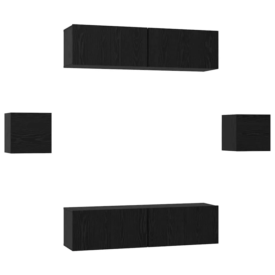 Ensemble meuble TV 6 pcs Chêne noir Bois d'ingénierie - 2