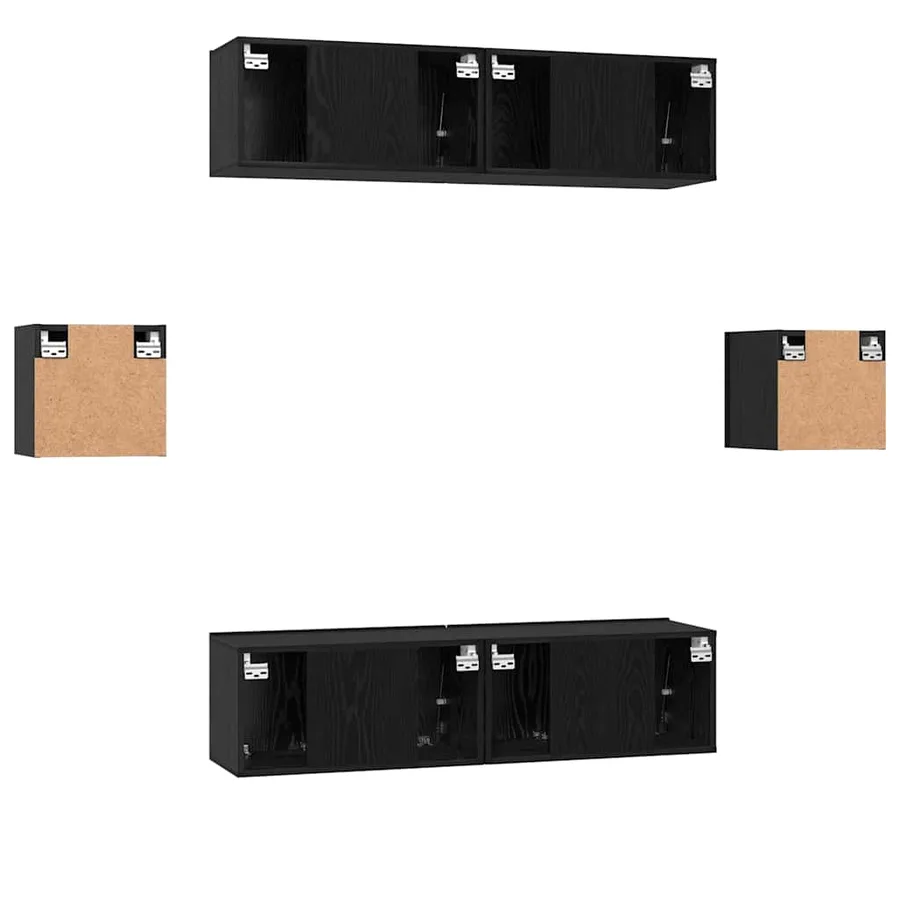 Ensemble meuble TV 6 pcs Chêne noir Bois d'ingénierie - 8