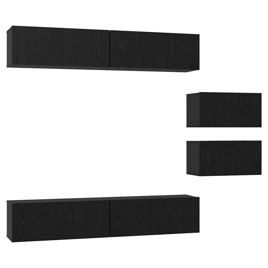 Ensemble meuble TV 6 pcs Chêne noir Bois d'ingénierie - 2