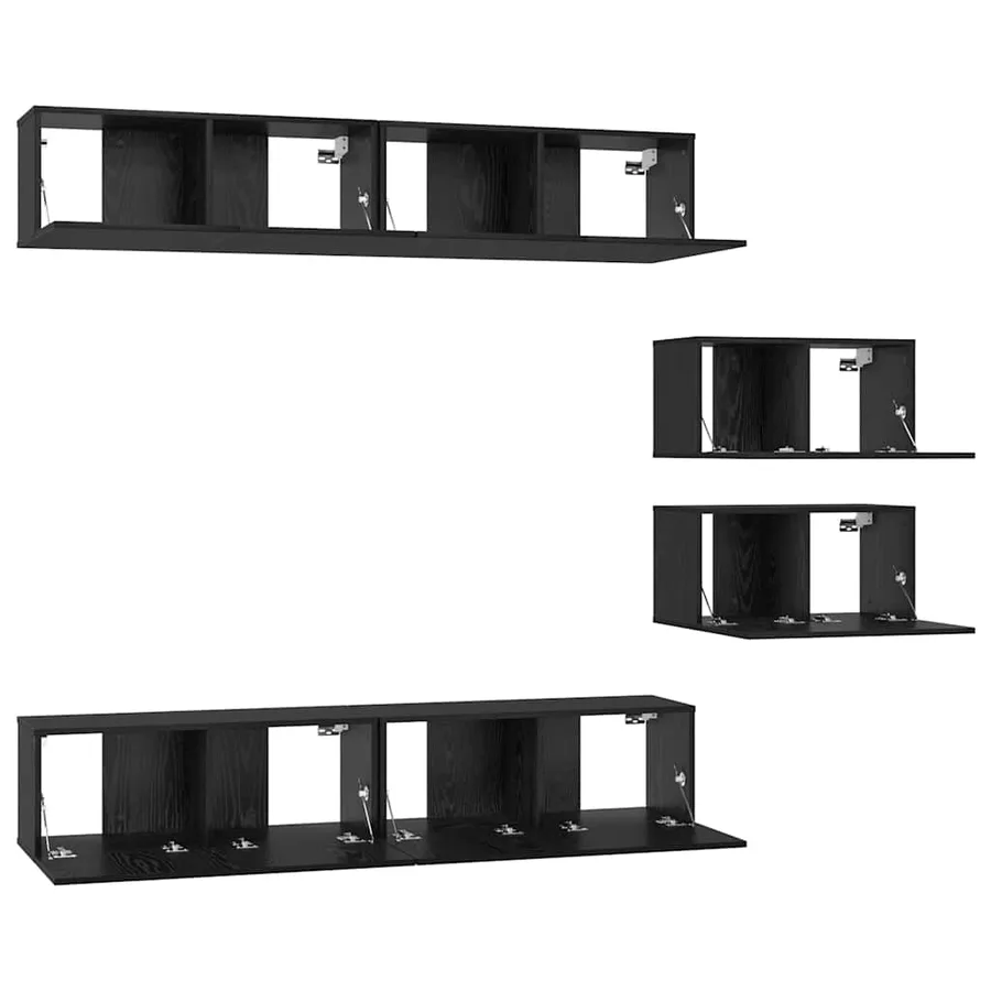 Ensemble meuble TV 6 pcs Chêne noir Bois d'ingénierie - 7