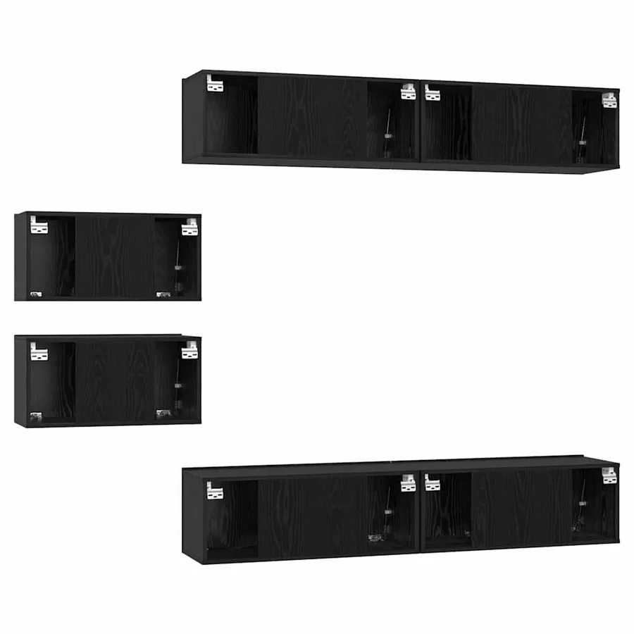 Ensemble meuble TV 6 pcs Chêne noir Bois d'ingénierie - 8