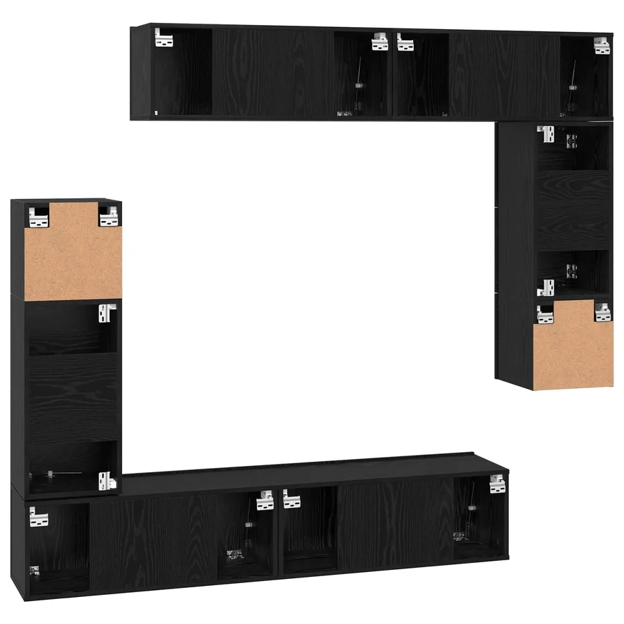 Ensemble meuble TV 8 pcs Chêne noir Bois d'ingénierie - 11