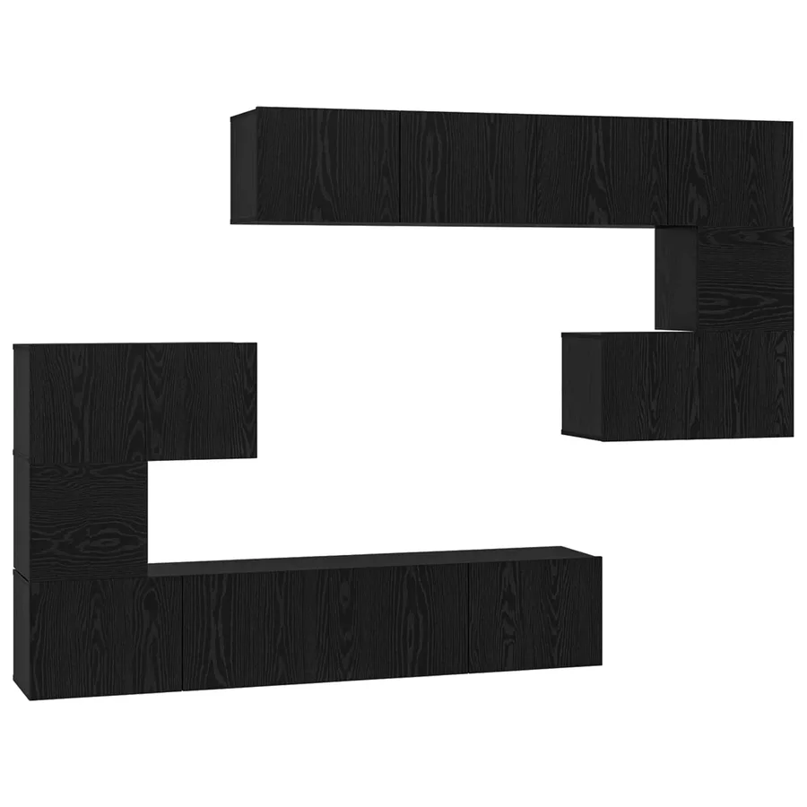 Ensemble meuble TV 8 pcs Chêne noir Bois d'ingénierie - 2