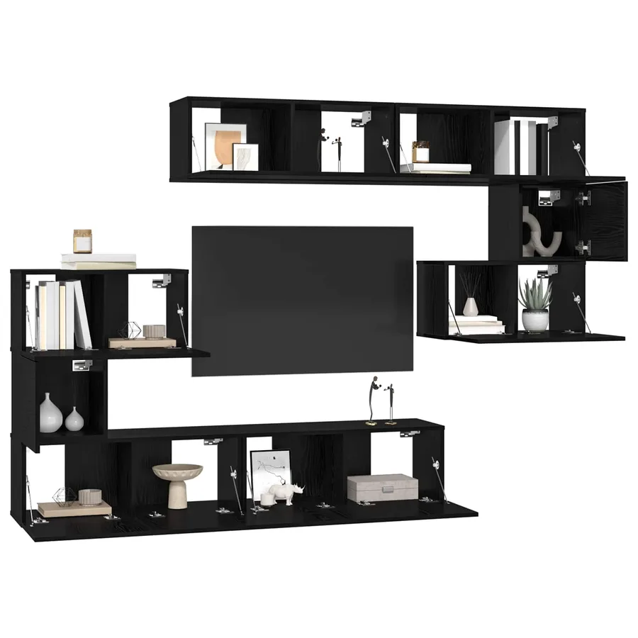 Ensemble meuble TV 8 pcs Chêne noir Bois d'ingénierie - 3
