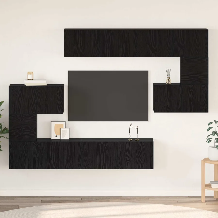 Ensemble meuble TV 8 pcs Chêne noir Bois d'ingénierie - 4