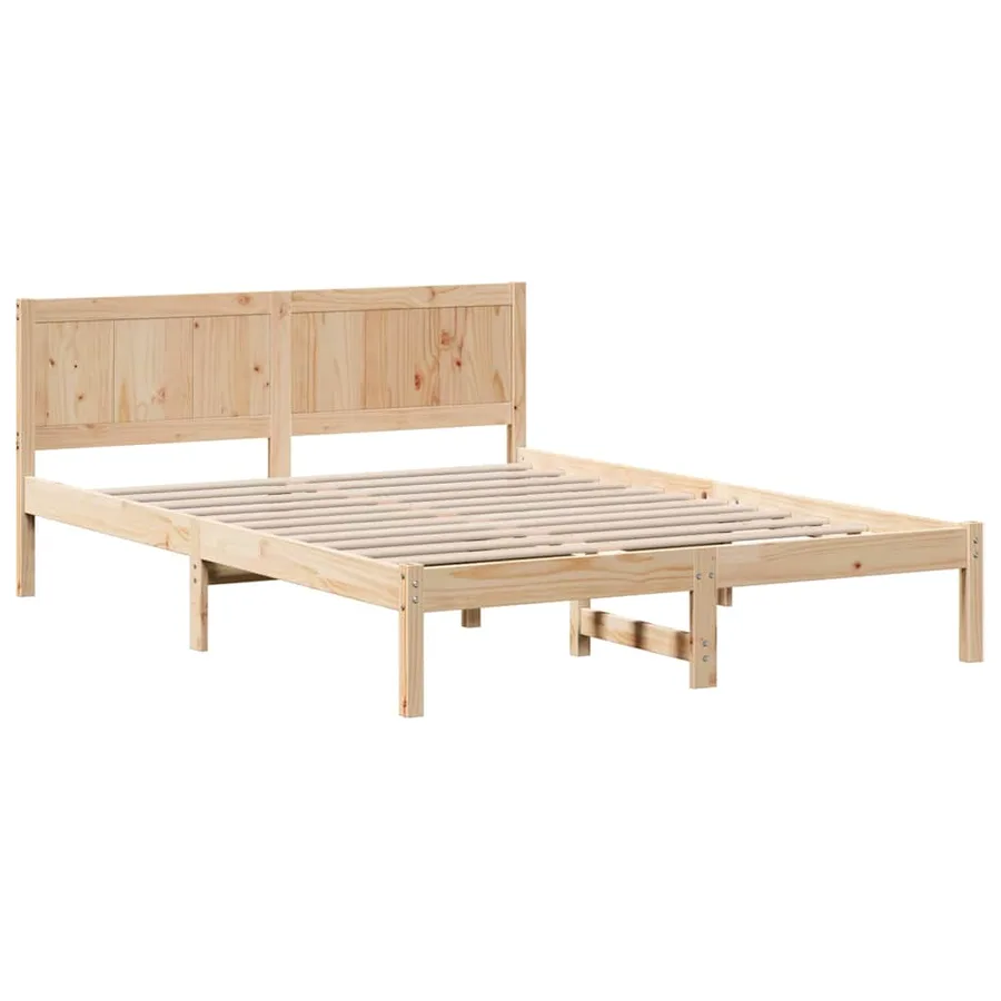 Cadre de lit Marron 140 x 200 cm Bois de pin massif - 4