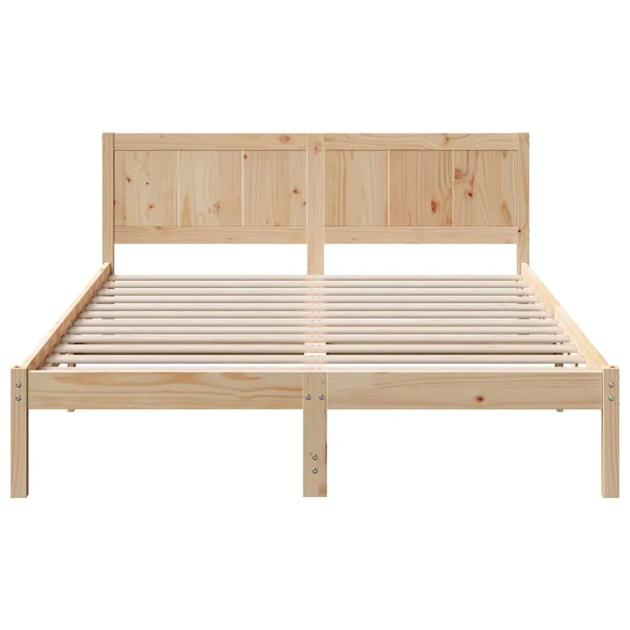 Cadre de lit Marron 140 x 200 cm Bois de pin massif - 5