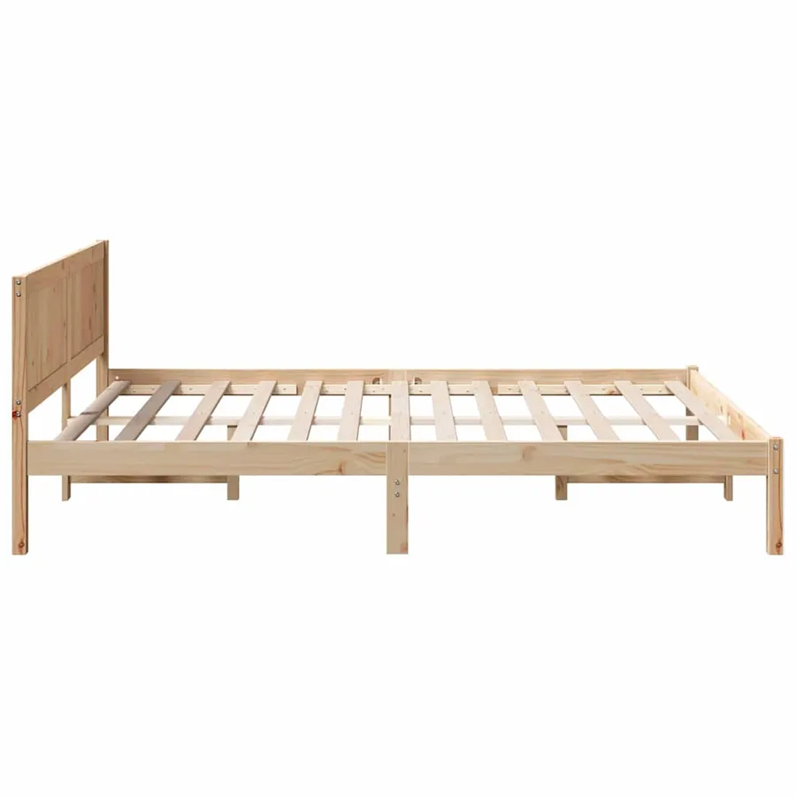Cadre de lit Marron 140 x 200 cm Bois de pin massif - 6
