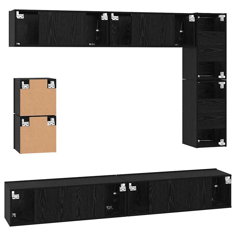 Ensemble meuble TV 8 pcs Chêne noir Bois d'ingénierie - 11