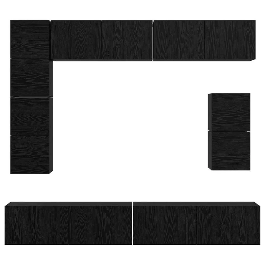 Ensemble meuble TV 8 pcs Chêne noir Bois d'ingénierie - 9