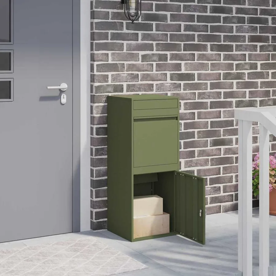 Boîte de dépôt de colis Vert olive 47,5 x 38 x 59 cm Acier