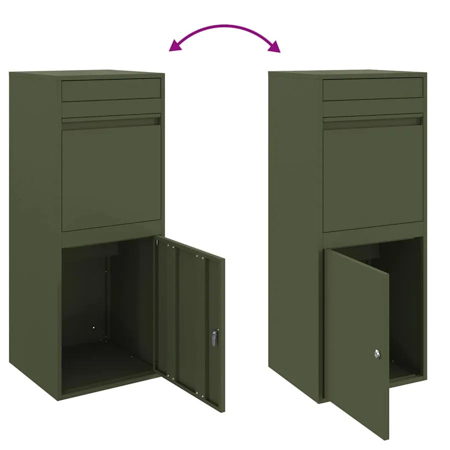 Boîte de dépôt de colis Vert olive 47,5 x 38 x 59 cm Acier - 9