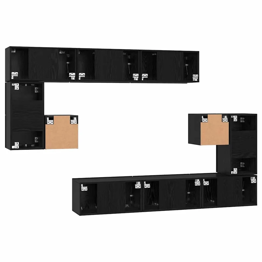 Ensemble meuble TV 10 pcs Chêne noir Bois d'ingénierie - 10