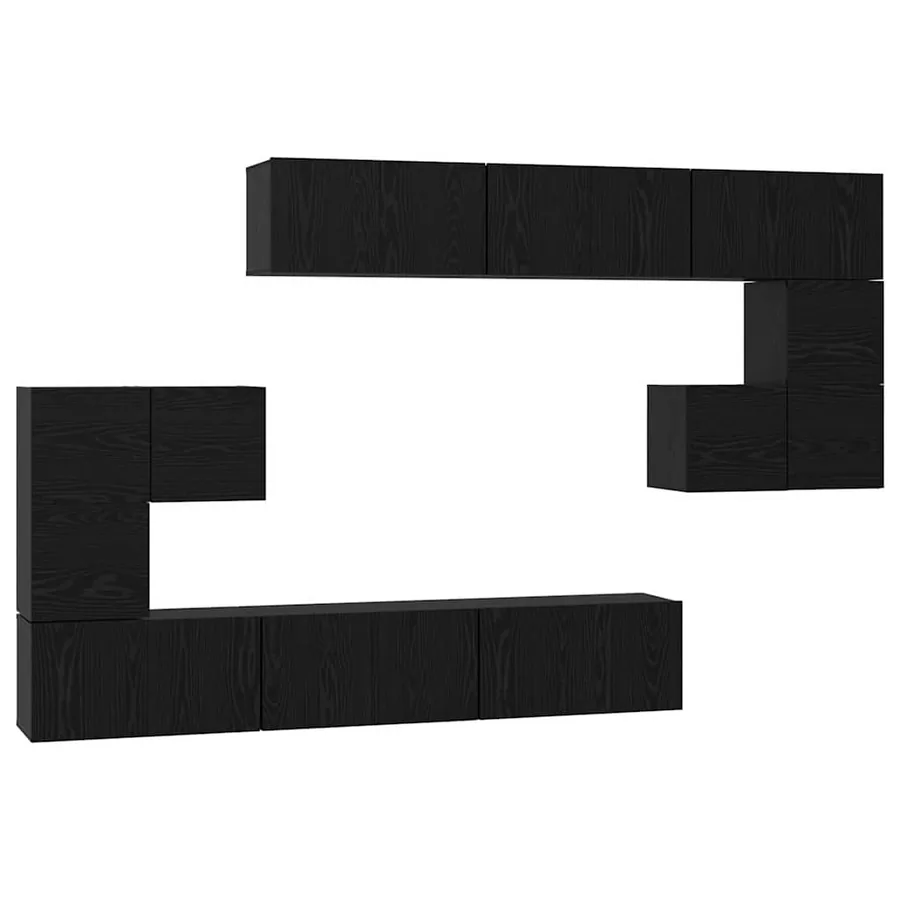 Ensemble meuble TV 10 pcs Chêne noir Bois d'ingénierie - 2
