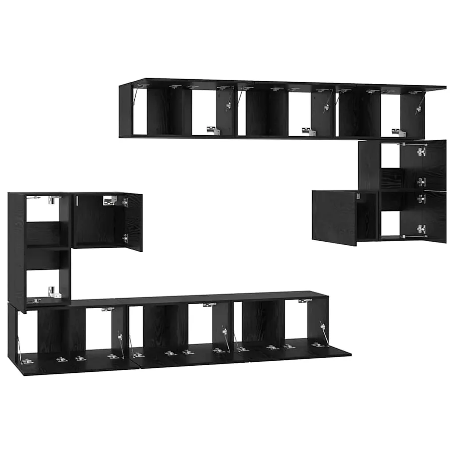 Ensemble meuble TV 10 pcs Chêne noir Bois d'ingénierie - 7