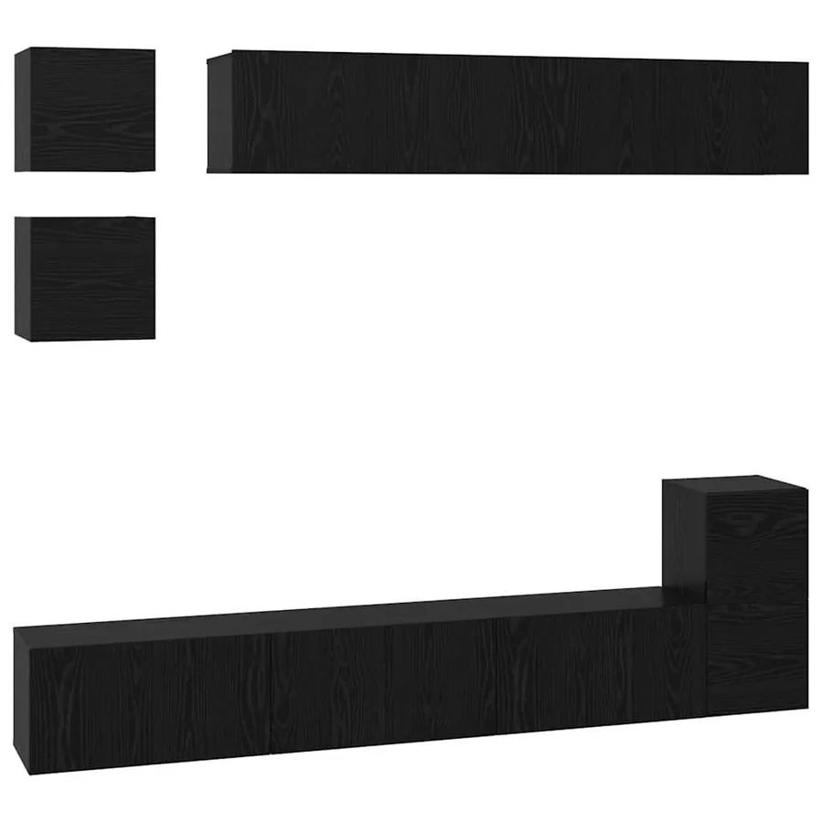 Ensemble meuble TV 8 pcs Chêne noir Bois d'ingénierie - 2