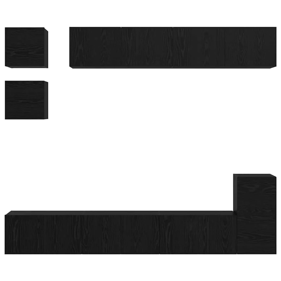Ensemble meuble TV 8 pcs Chêne noir Bois d'ingénierie - 9