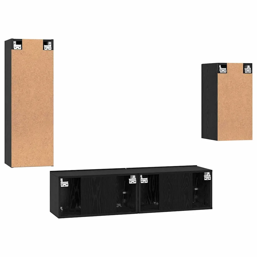 Ensemble meuble TV 4 pcs Chêne noir Bois d'ingénierie - 11