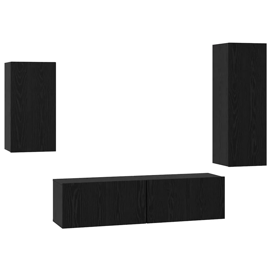 Ensemble meuble TV 4 pcs Chêne noir Bois d'ingénierie - 2