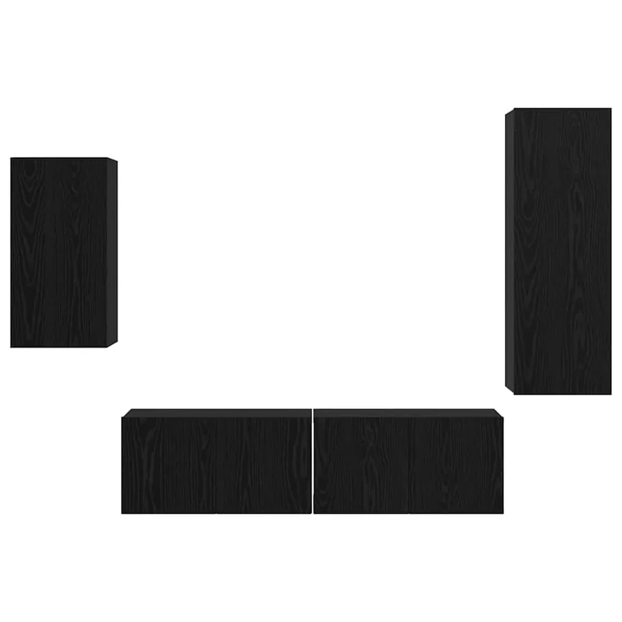 Ensemble meuble TV 4 pcs Chêne noir Bois d'ingénierie - 9