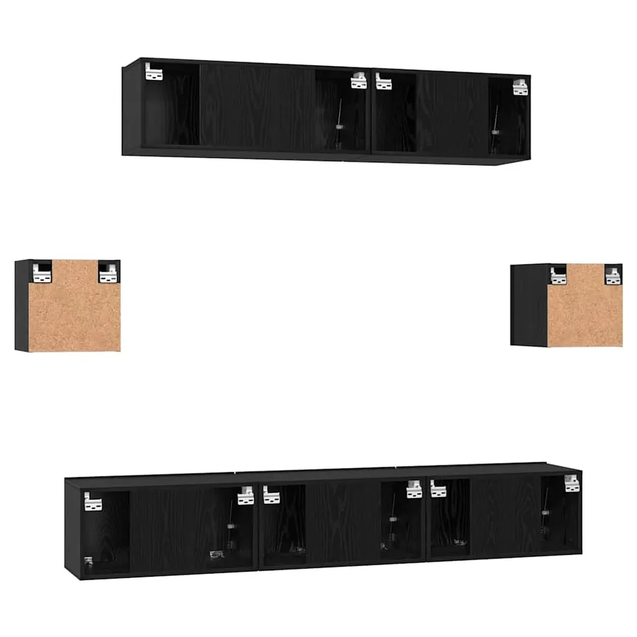Ensemble meuble TV 7 pcs Chêne noir Bois d'ingénierie - 11