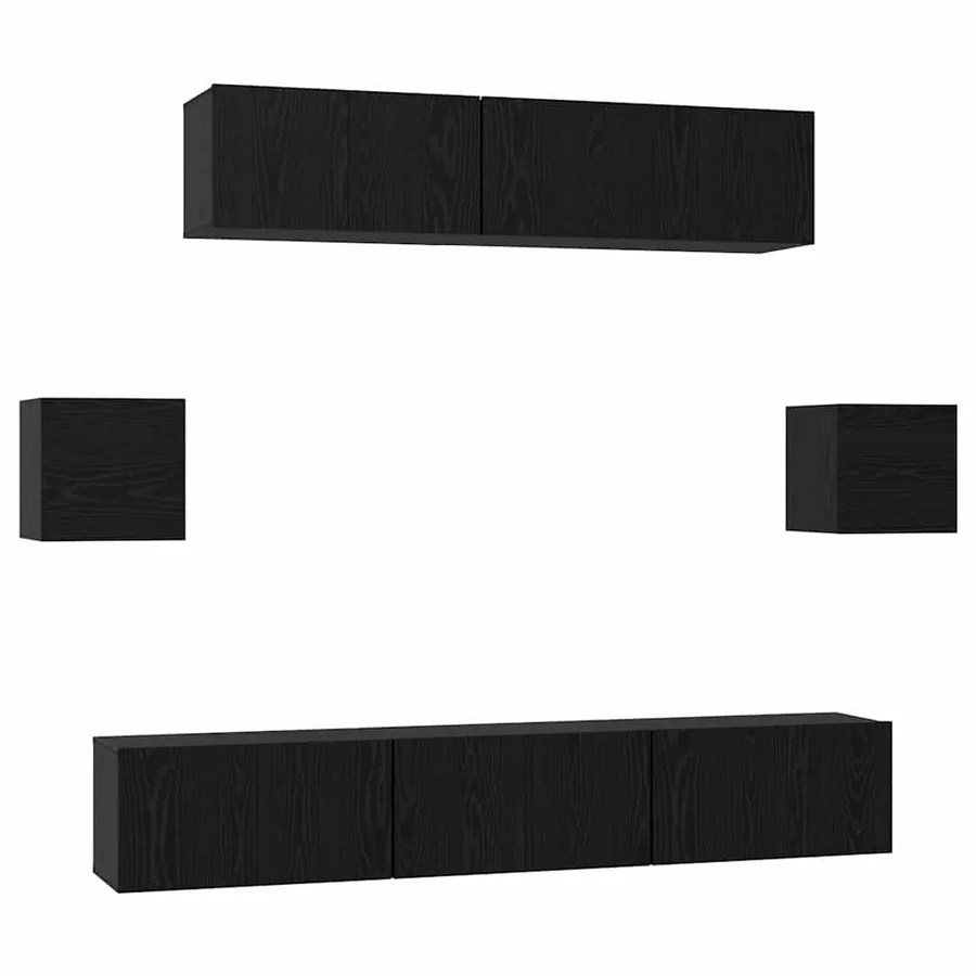 Ensemble meuble TV 7 pcs Chêne noir Bois d'ingénierie - 2