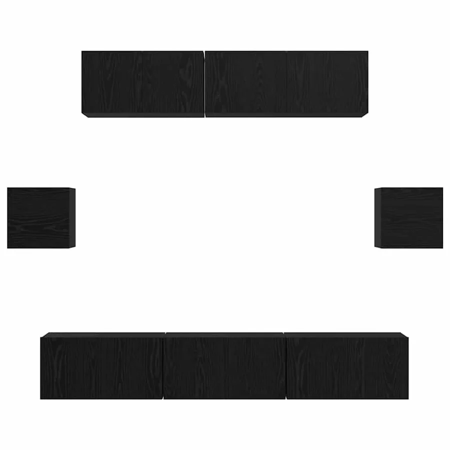 Ensemble meuble TV 7 pcs Chêne noir Bois d'ingénierie - 9