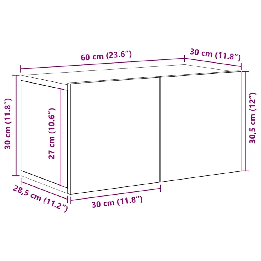 Ensemble meuble TV 4 pcs Chêne noir Bois d'ingénierie - 14