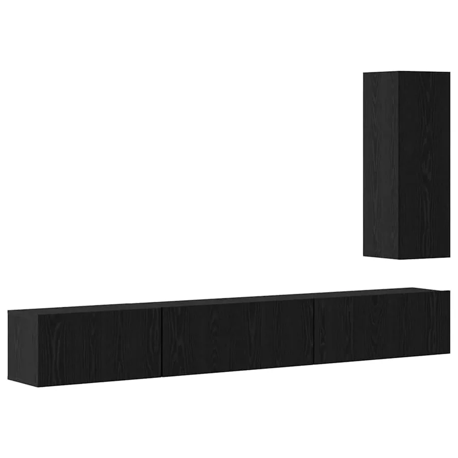 Ensemble meuble TV 4 pcs Chêne noir Bois d'ingénierie - 2