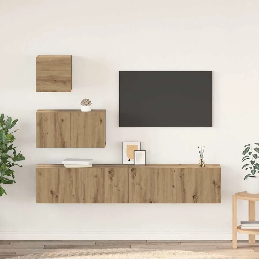 Ensemble meuble TV 4 pcs Chêne artisanal Bois d'ingénierie