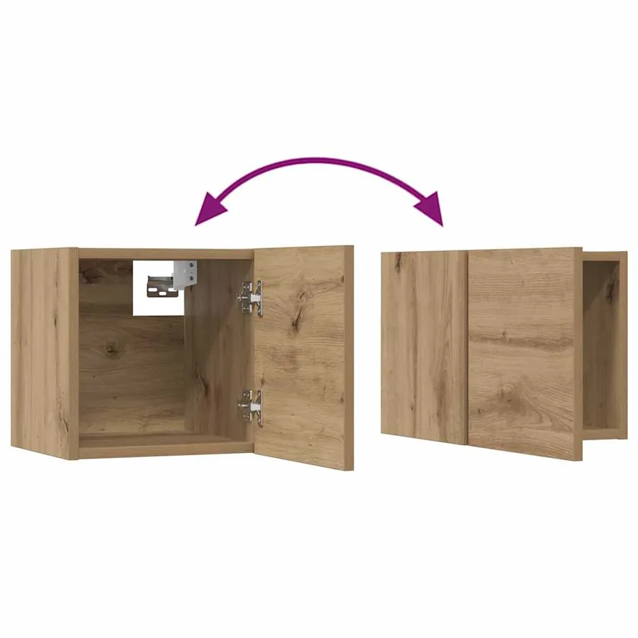 Ensemble meuble TV 4 pcs Chêne artisanal Bois d'ingénierie - 14