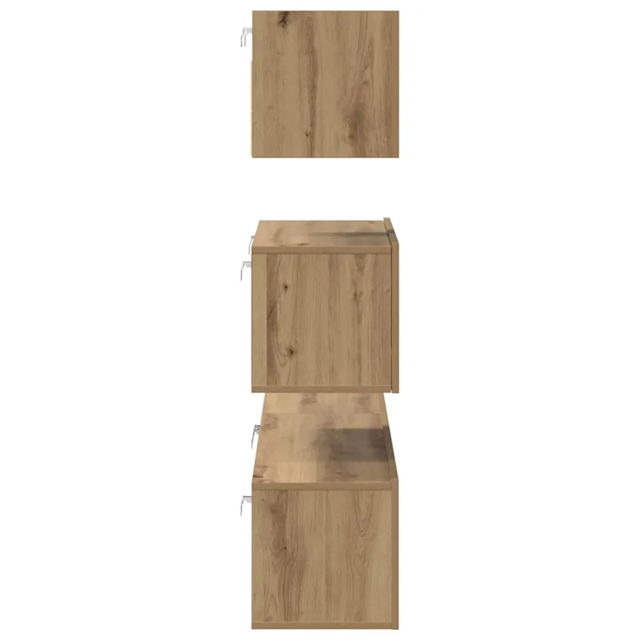 Ensemble meuble TV 4 pcs Chêne artisanal Bois d'ingénierie - 9