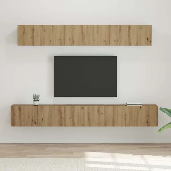 Ensemble meuble TV 5 pcs Chêne artisanal Bois d'ingénierie