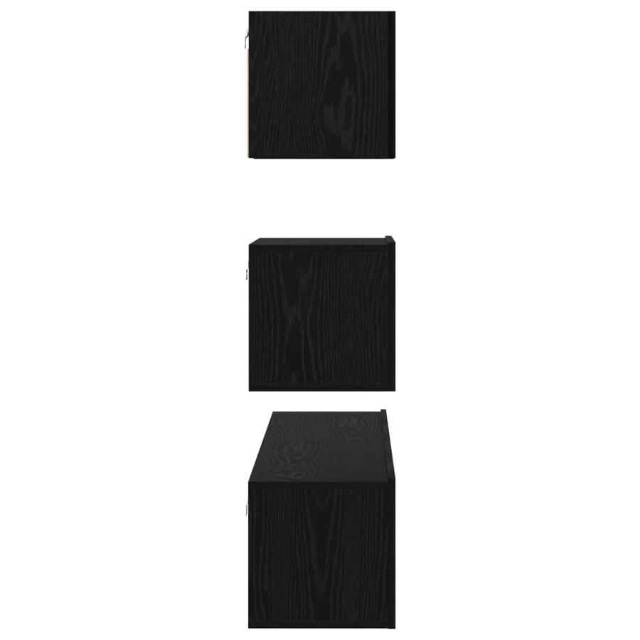 Ensemble meuble TV 3 pcs Chêne noir Bois d'ingénierie - 10