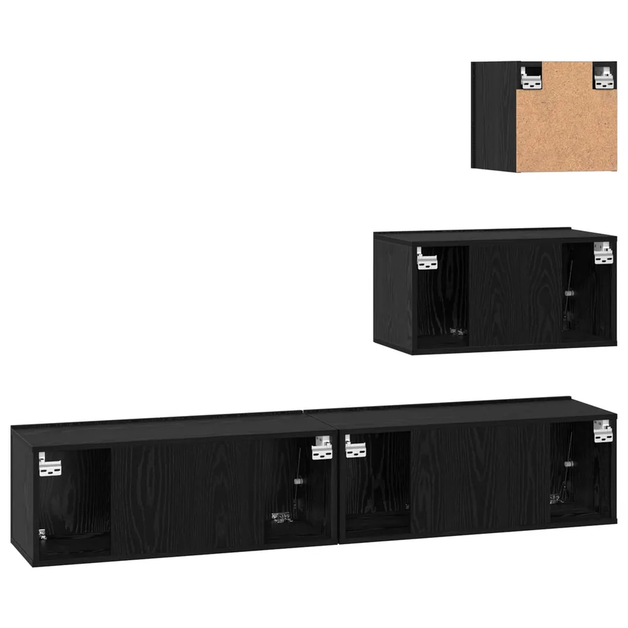 Ensemble meuble TV 3 pcs Chêne noir Bois d'ingénierie - 11